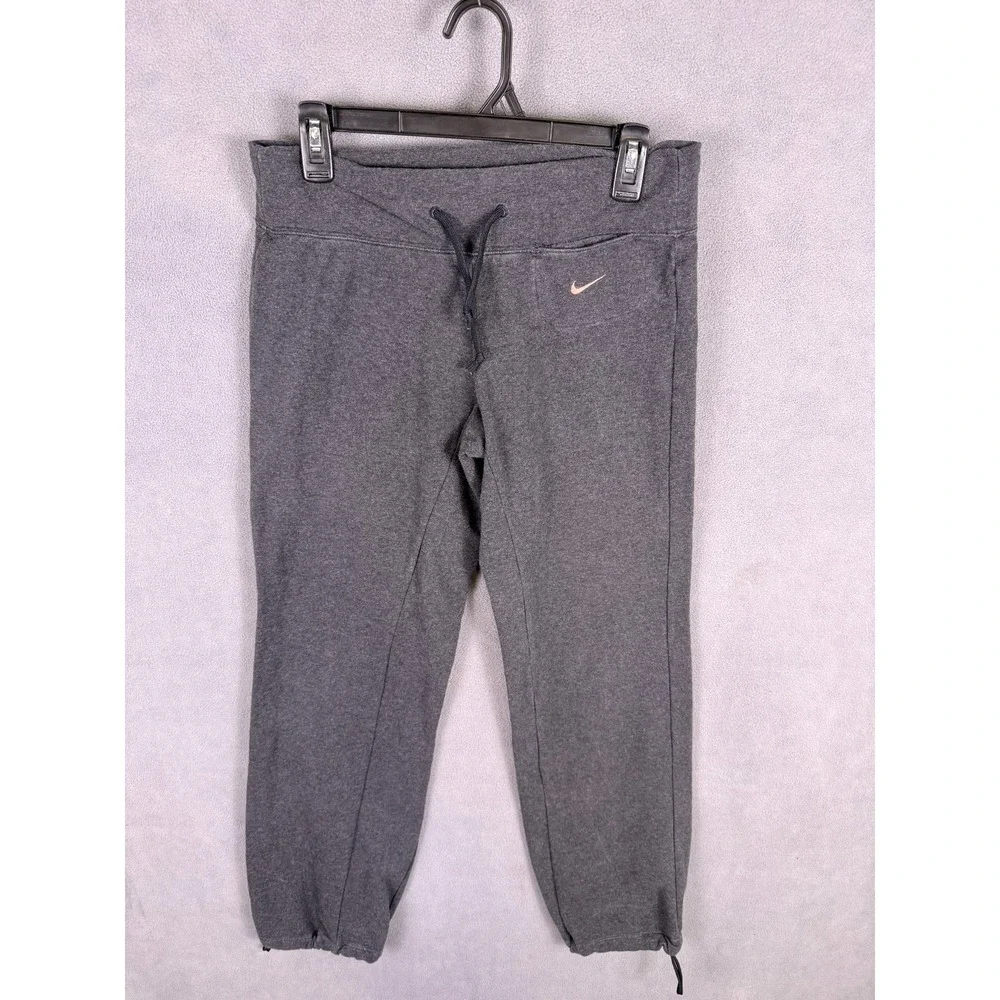 NIKE Womens Sweatpants Fleece Lined Joggers Gray Size S 427077-035‎ Wide Leg